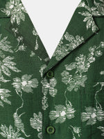 Hawaiian Green Tropical Floral Print Casual Shirt