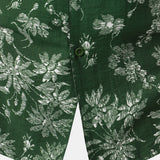 Hawaiian Green Tropical Floral Print Casual Shirt