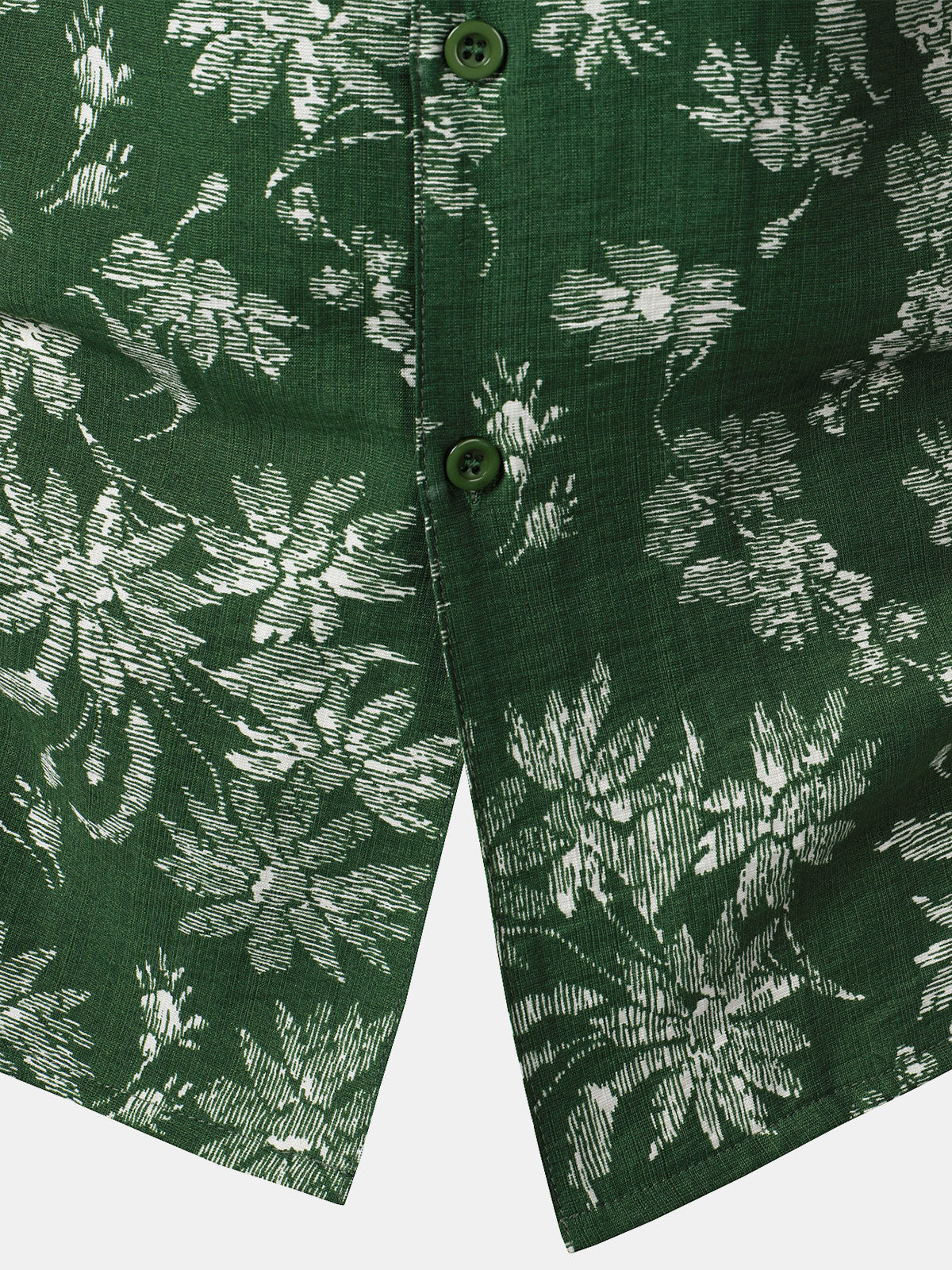 Hawaiian Green Tropical Floral Print Casual Shirt