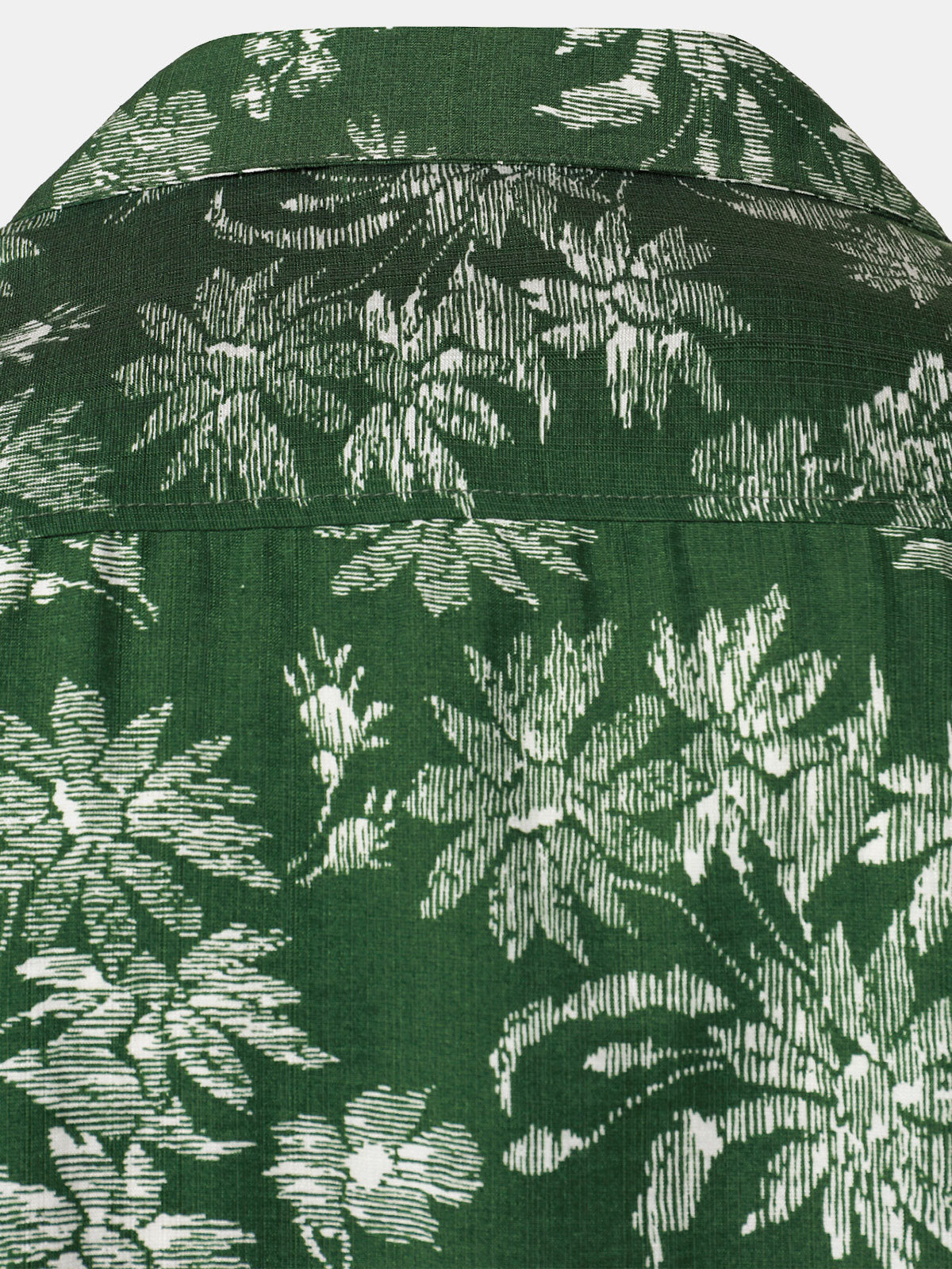 Hawaiian Green Tropical Floral Print Casual Shirt