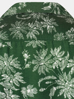 Hawaiian Green Tropical Floral Print Casual Shirt