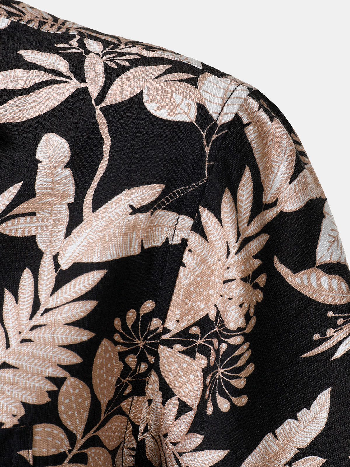 Summer Beach Tropical Leaves Print Short Sleeve Shirt