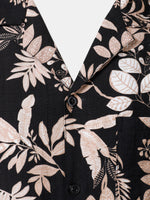 Summer Beach Tropical Leaves Print Short Sleeve Shirt