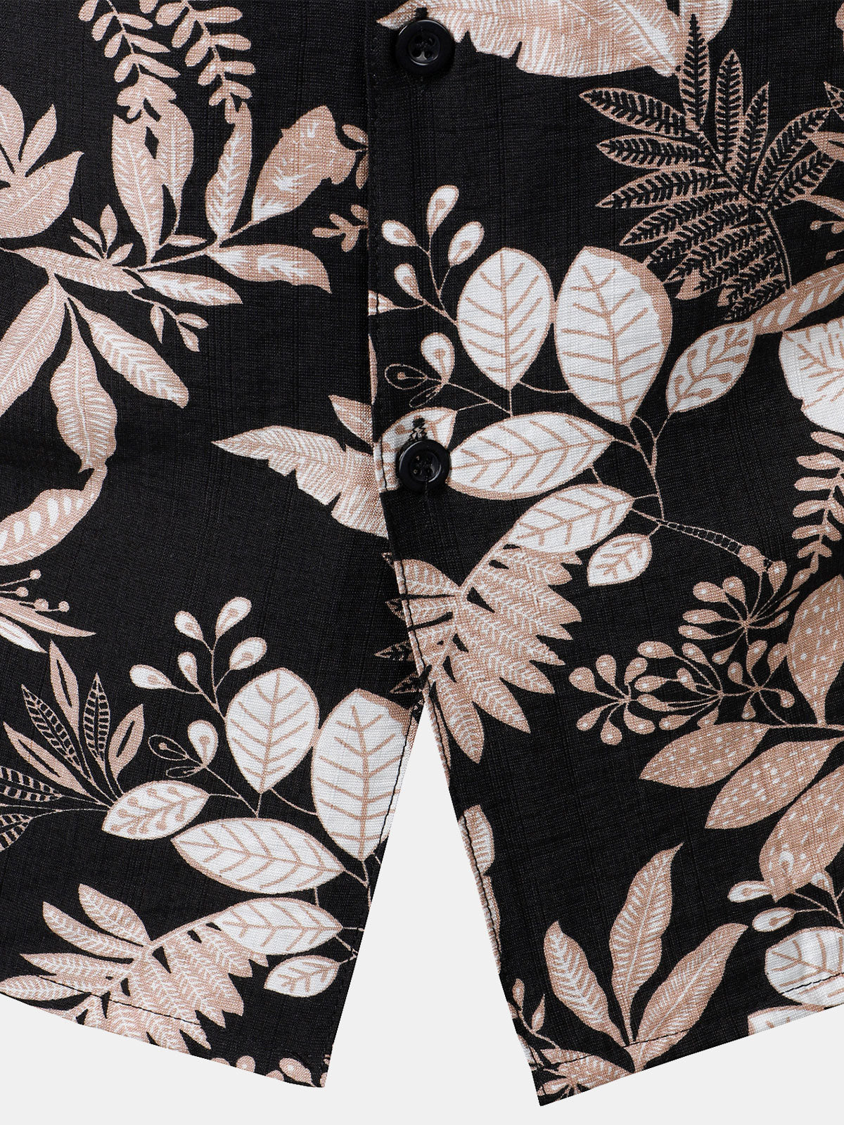 Summer Beach Tropical Leaves Print Short Sleeve Shirt