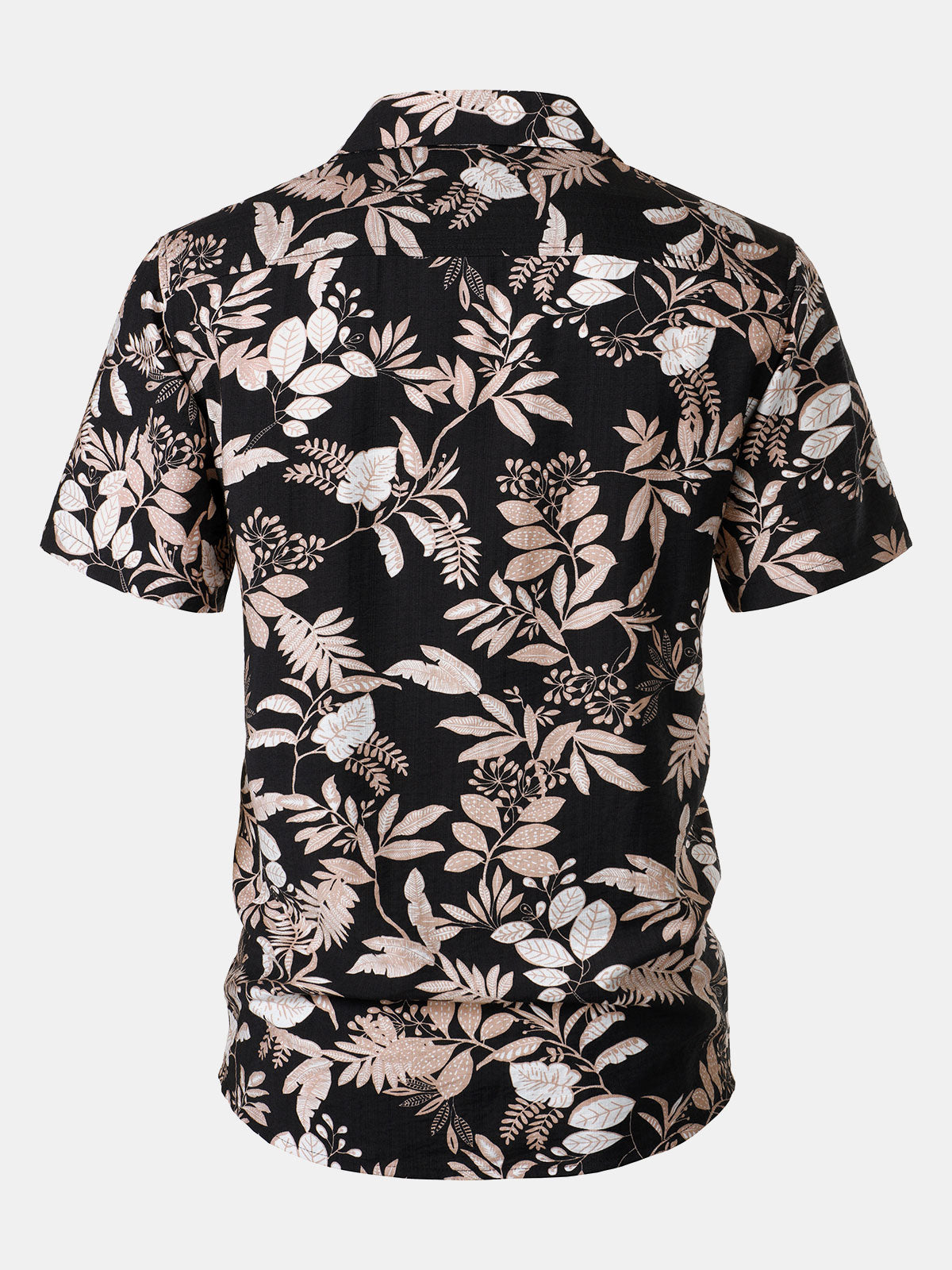 Summer Beach Tropical Leaves Print Short Sleeve Shirt