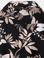 Summer Beach Tropical Leaves Print Short Sleeve Shirt