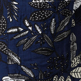 Hawaiian Navy Tropical Leaves Print Casual Shirt