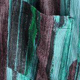 Vintage-Style Green Striped Short-Sleeve Summer Shirt
