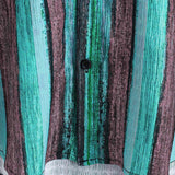 Vintage-Style Green Striped Short-Sleeve Summer Shirt
