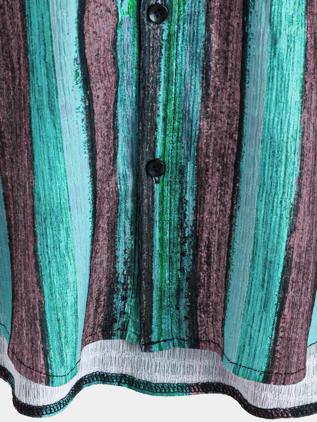Vintage-Style Green Striped Short-Sleeve Summer Shirt