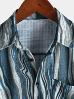 Short-Sleeve Summer Shirt, Retro Geometric Pattern