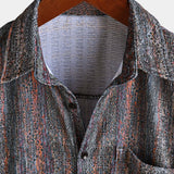 Vintage-Style Short-Sleeve Button-Up Summer Shirt