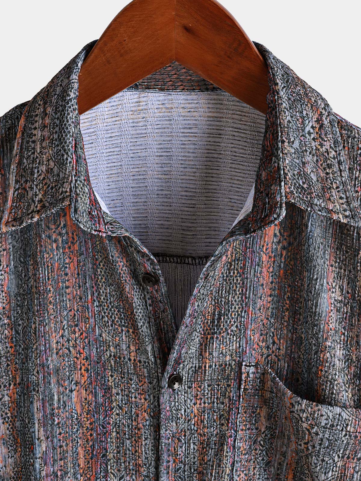 Vintage-Style Short-Sleeve Button-Up Summer Shirt
