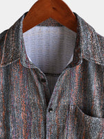 Vintage-Style Short-Sleeve Button-Up Summer Shirt
