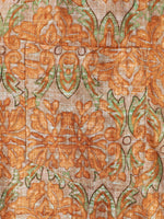 Short-Sleeve Retro, Casual, Button-Up, Pocket, Beach, Vintage, Orange Shirt