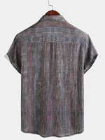 Vintage-Style Short-Sleeve Button-Up Summer Shirt