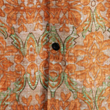 Short-Sleeve Retro, Casual, Button-Up, Pocket, Beach, Vintage, Orange Shirt