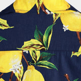 Hawaiian Beach Summer Vacation Short-Sleeve Tropical Lemon Print Shirt
