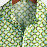 Green Short-Sleeve Summer Beach Shirt