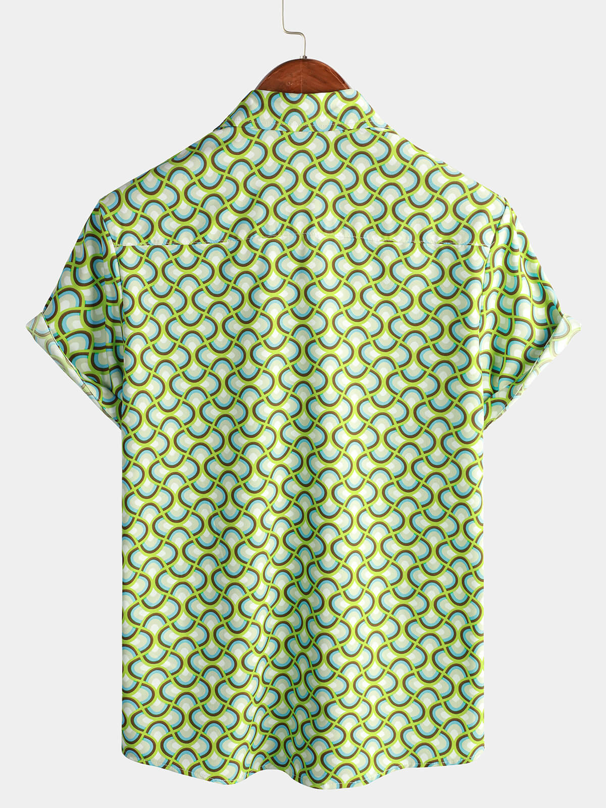 Green Short-Sleeve Summer Beach Shirt