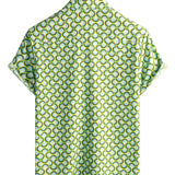 Men's Green Cotton Shirt with Short Sleeve for Summer