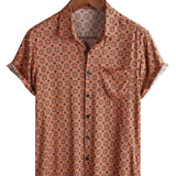 Spring Men's Vintage Cotton Shirt with Short Sleeves