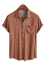 Spring Men's Vintage Cotton Shirt with Short Sleeves