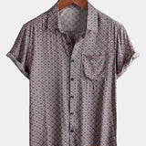 Vintage Geometric Summer Beach Short Sleeve Shirt