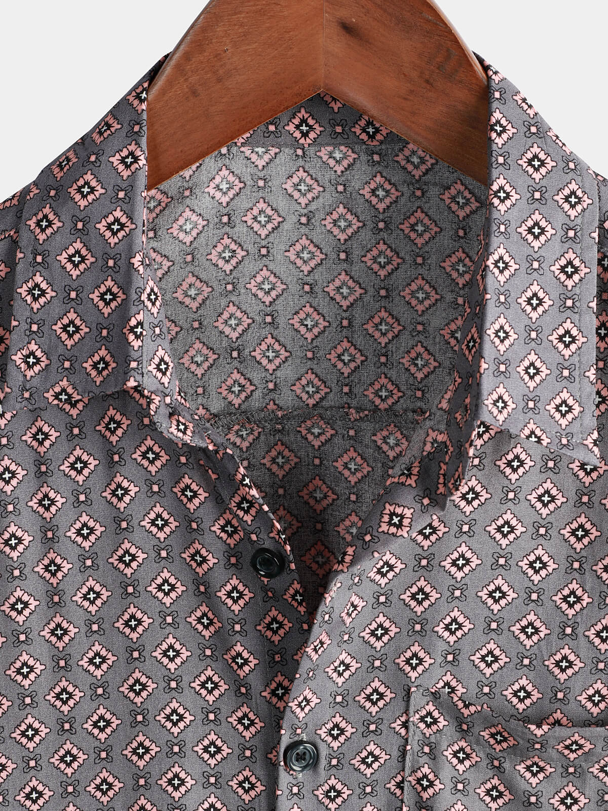Vintage Geometric Summer Beach Short Sleeve Shirt