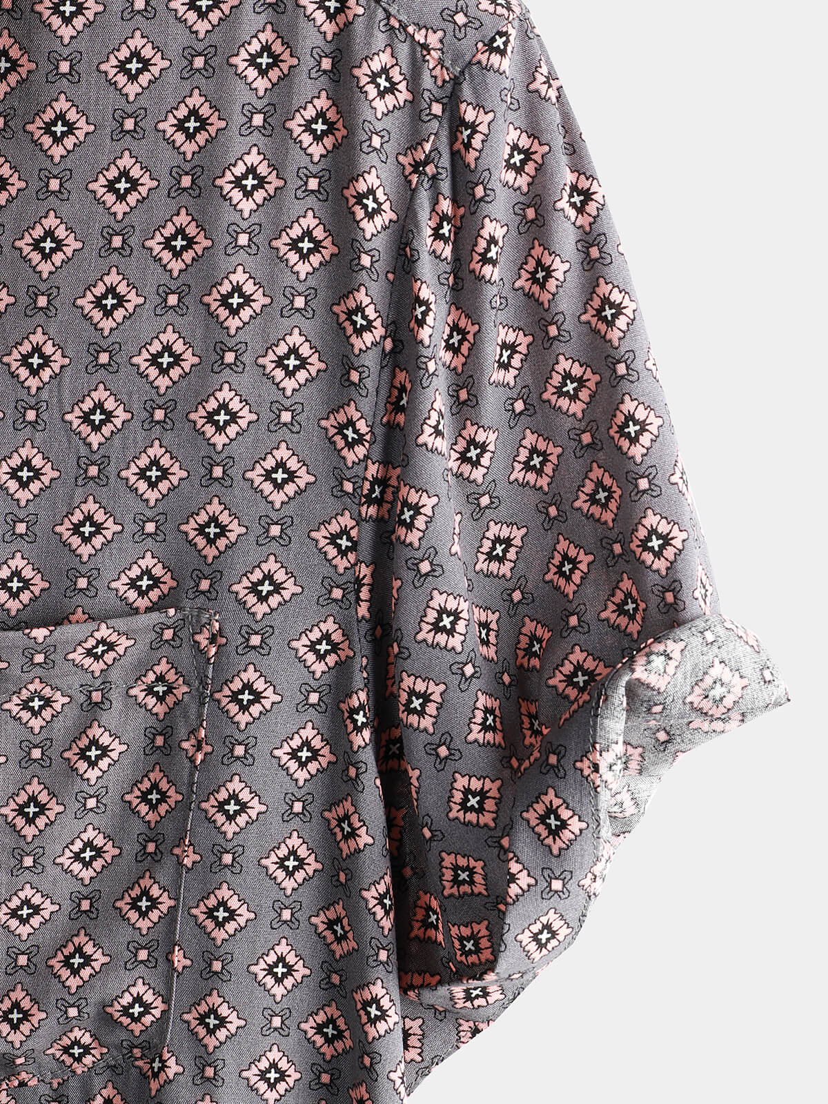 Vintage Geometric Summer Beach Short Sleeve Shirt