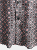 Vintage Geometric Summer Beach Short Sleeve Shirt