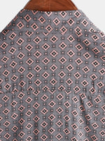 Vintage Geometric Summer Beach Short Sleeve Shirt