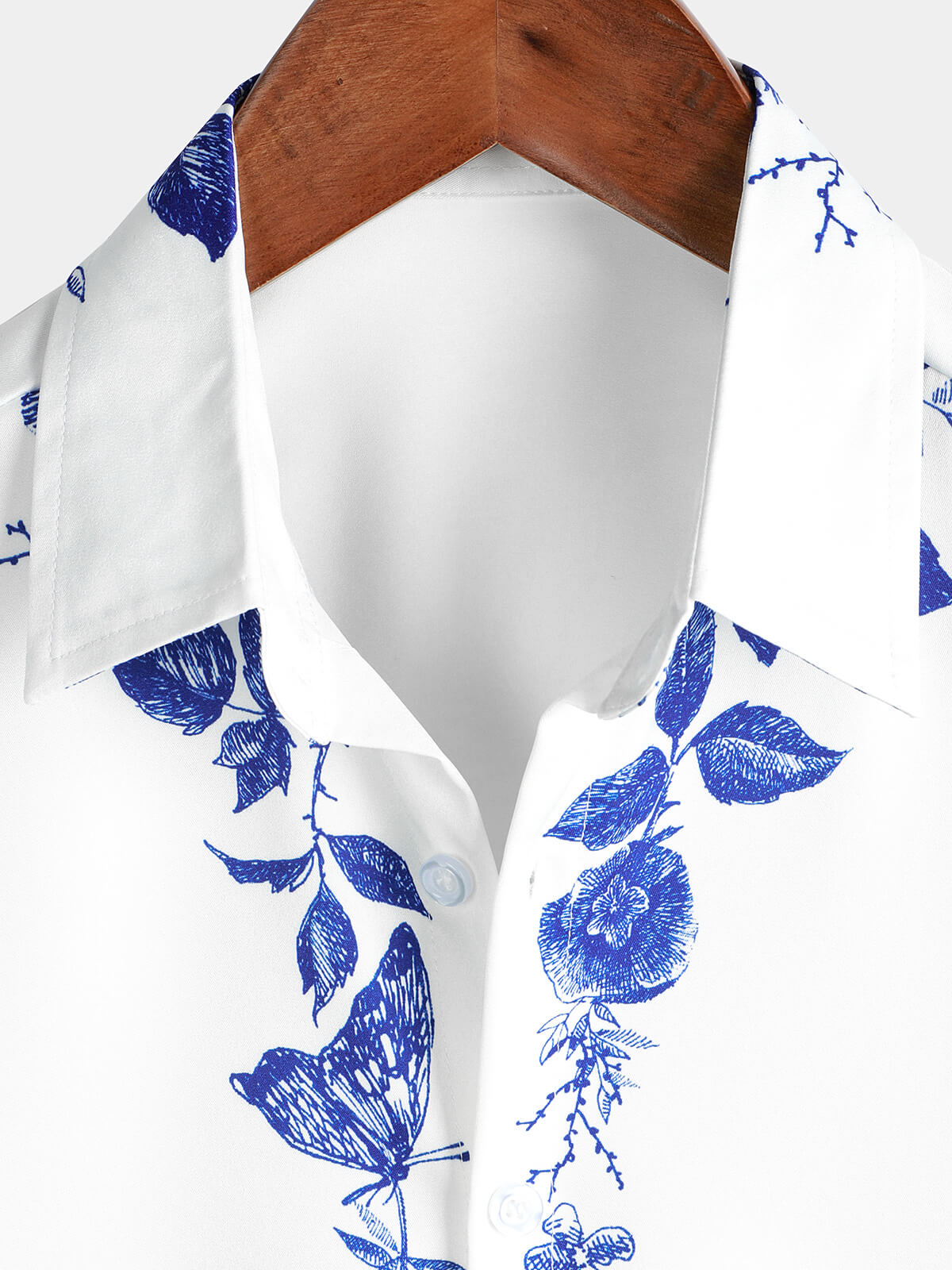 Hawaiian Shirt with Blue Floral Print