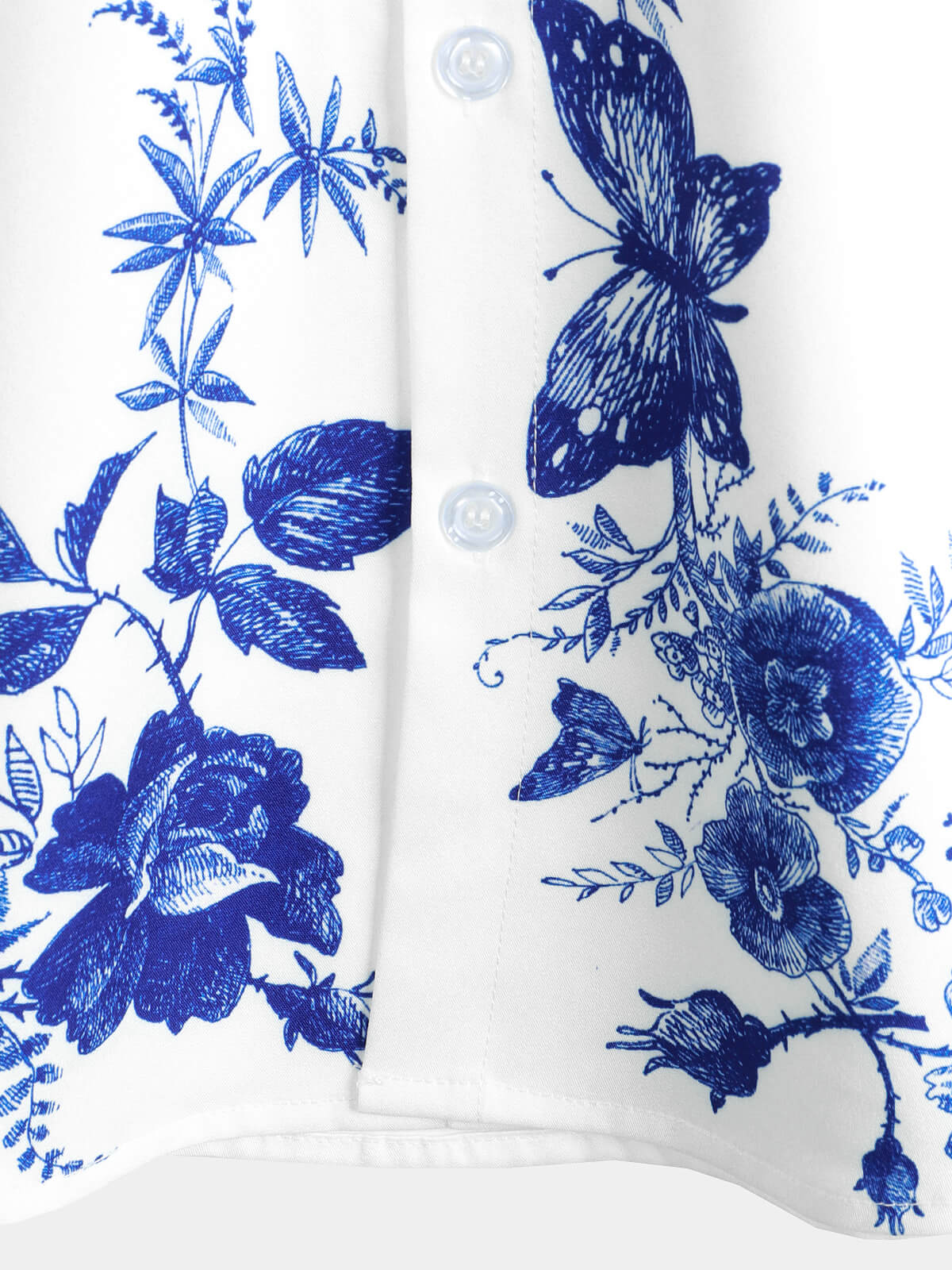 Hawaiian Shirt with Blue Floral Print