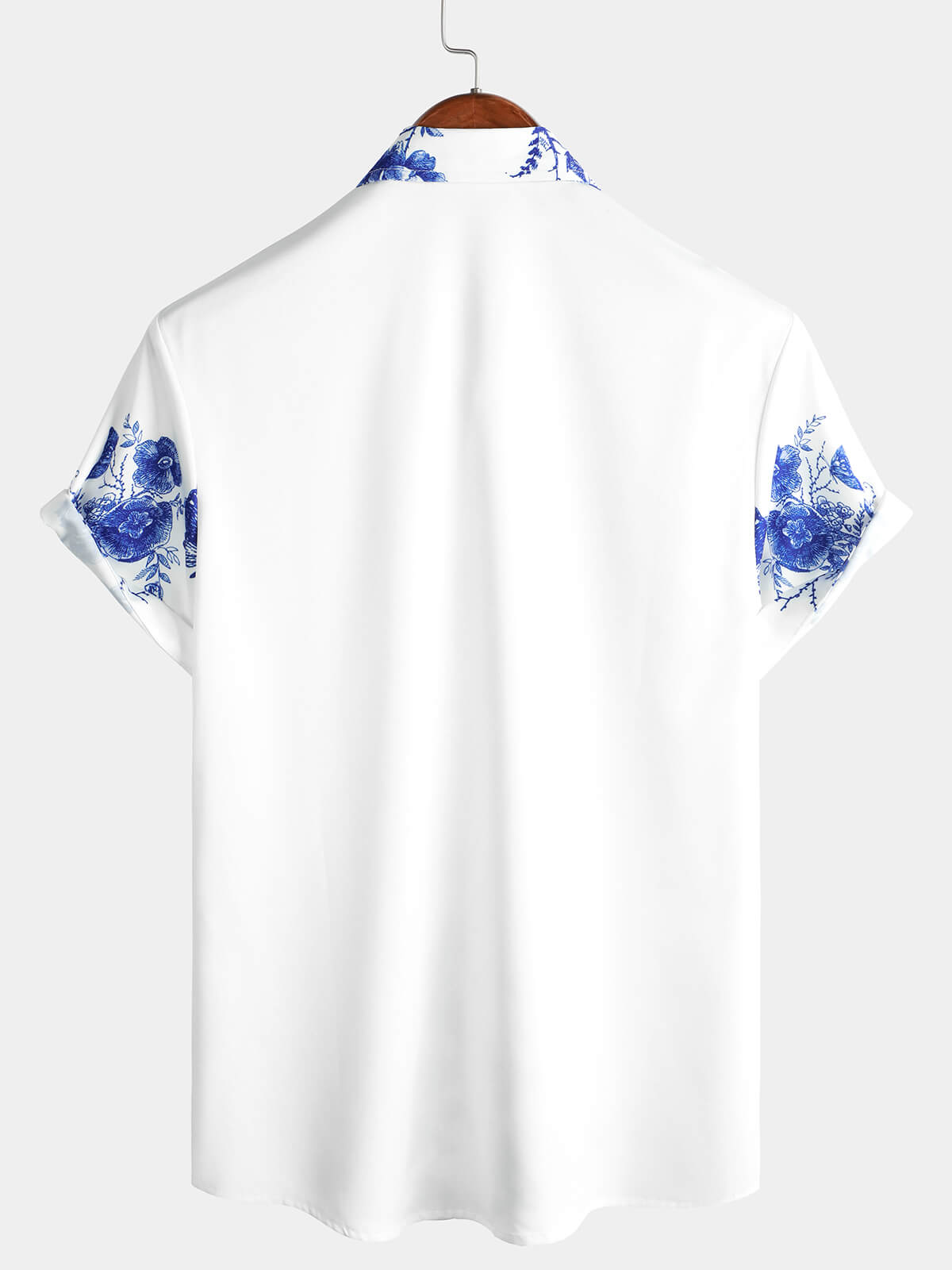 Hawaiian Shirt with Blue Floral Print