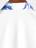 Hawaiian Shirt with Blue Floral Print