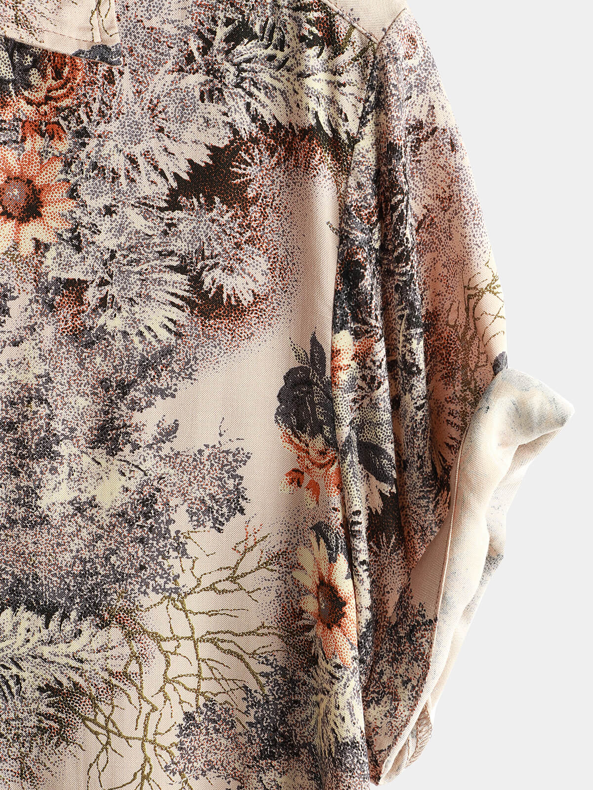Button-Up Vacation Short Sleeve Shirt with Floral Print