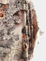 Button-Up Vacation Short Sleeve Shirt with Floral Print