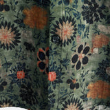 Green Hawaiian Short Sleeve Shirt with Vintage Floral Print