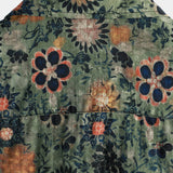 Green Hawaiian Short Sleeve Shirt with Vintage Floral Print