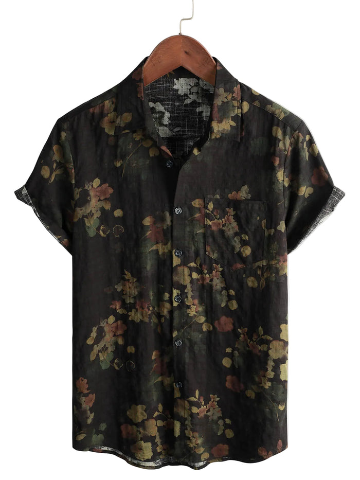 Cotton Beach Shirt for Men with Short Sleeve