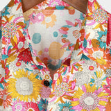 Hawaiian Short-Sleeve Shirt with Fresh Flowers