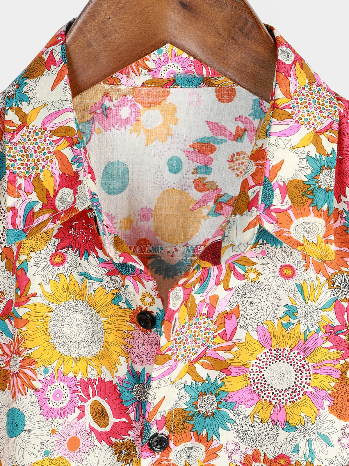 Hawaiian Short-Sleeve Shirt with Fresh Flowers