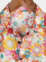 Hawaiian Short-Sleeve Shirt with Fresh Flowers