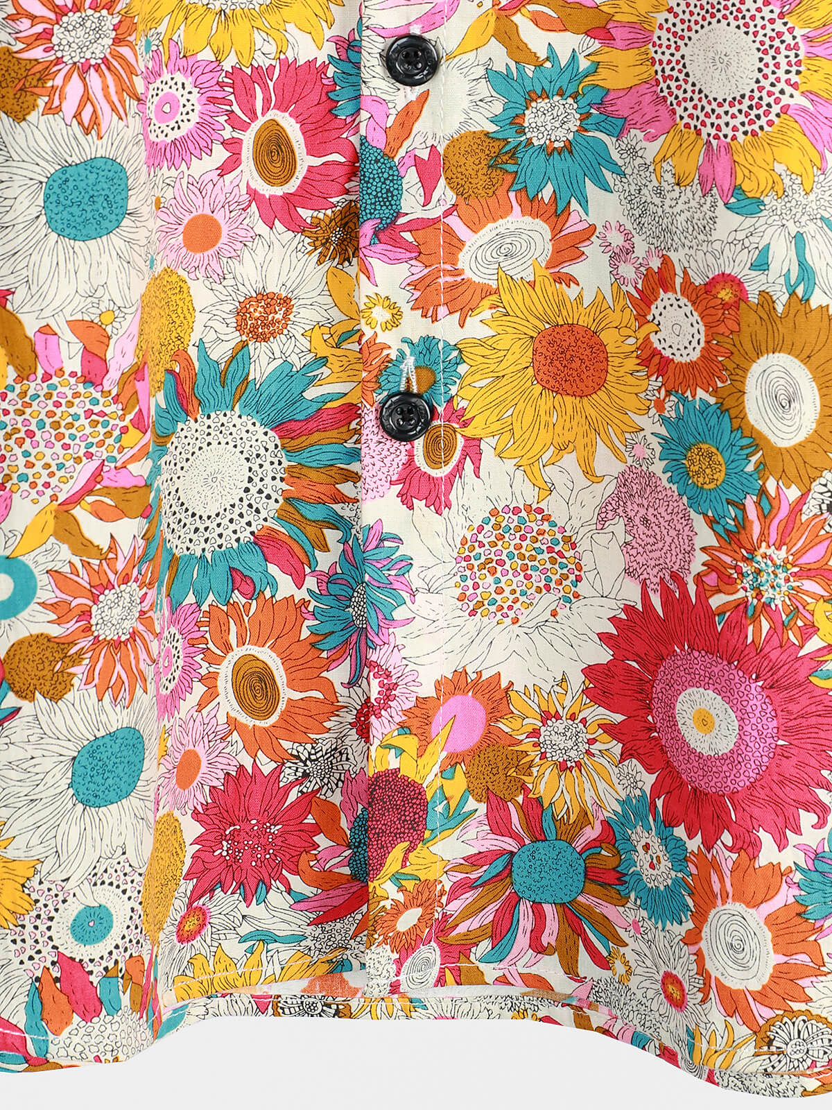 Hawaiian Short-Sleeve Shirt with Fresh Flowers