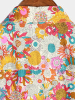 Hawaiian Short-Sleeve Shirt with Fresh Flowers