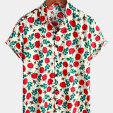 Pink Print Breathable Short-Sleeve Summer Shirt