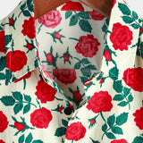 Pink Print Breathable Short-Sleeve Summer Shirt