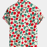 Pink Print Breathable Short-Sleeve Summer Shirt