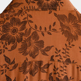 3-Pack | Brown Floral Print Short-Sleeve Breathable Button-Up Shirt